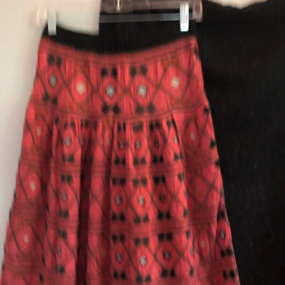 Free People Red Boho Maxi Skirt XS - Picture 3 of 6